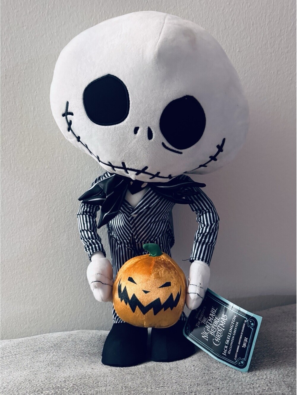 Jack Skellington Halloween 21” Plush Door Greeter Nightmare Before Christmas NWT